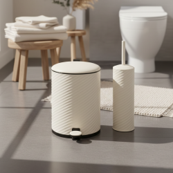 Trash Can & Toilet Brush Set